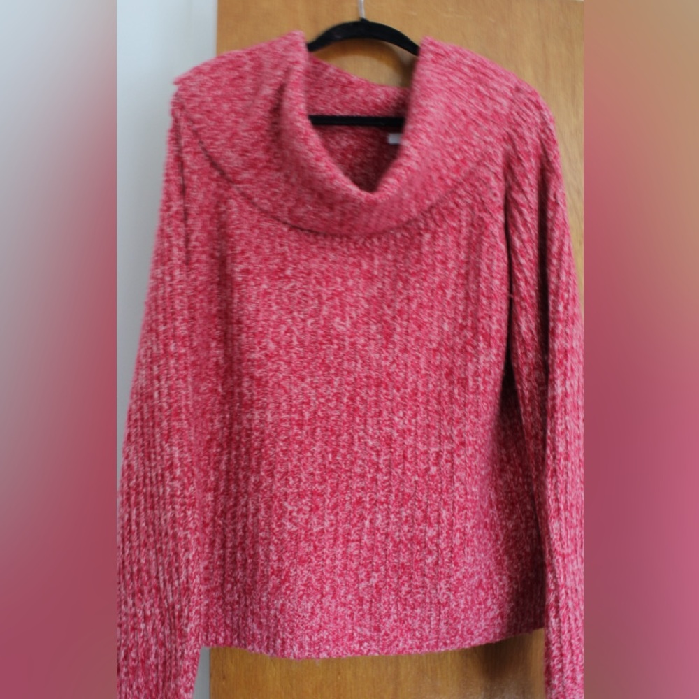 Madewell Off-the-Shoulder/Cowl Neck Red Sweater